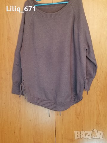 Сив пуловер , снимка 1 - Блузи с дълъг ръкав и пуловери - 42861440