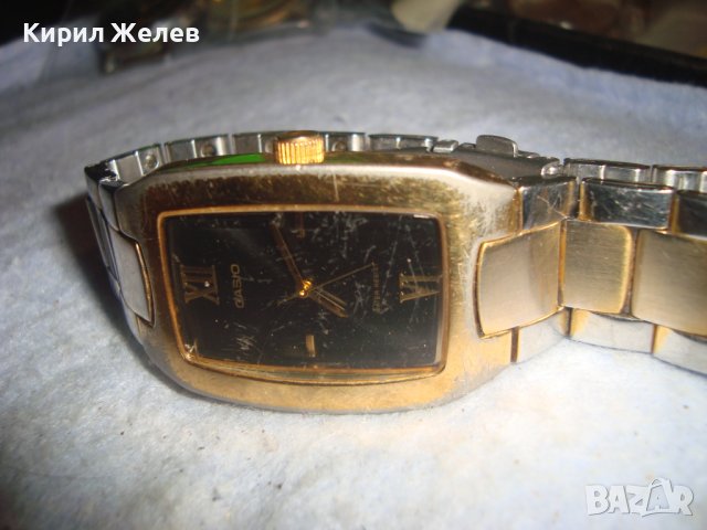 CASIO - МАРКОВ КВАРЦОВ ЯПОНСКИ ПОЗЛАТЕН ЧАСОВНИК с ОРИГИНАЛНА СТОМАНЕНА НЕРЪЖДАЕМА ВЕРИЖКА 27359, снимка 5 - Мъжки - 36694770