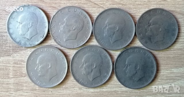 Лот 7 монети по 1 лира Турция  к42, снимка 2 - Нумизматика и бонистика - 37101619