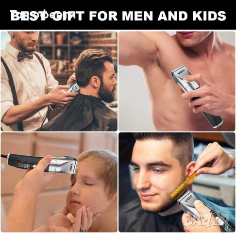 Машинкa за подстригване VGR, безжичен акумулаторен тример за коса с LED дисплей, модел V-069, снимка 4 - Други инструменти - 42067962