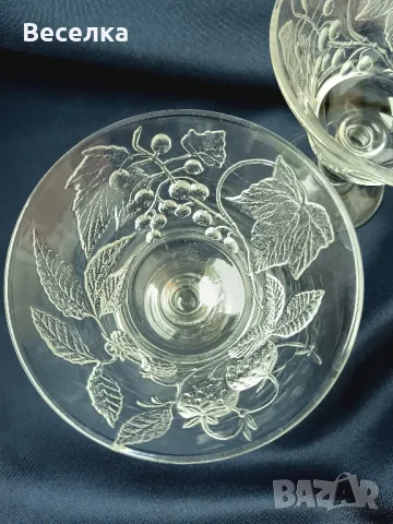 Стъклен комплект за двама - релефно стъкло с горски плодове , снимка 6 - Чаши - 50052342