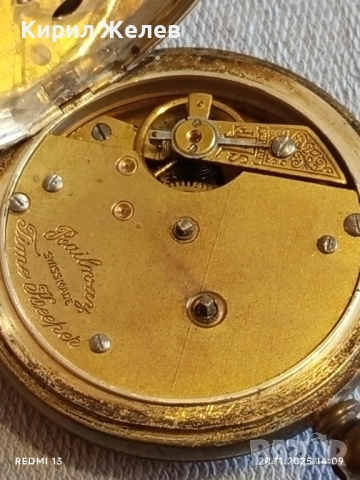 Стар джобен часовник CORMA SWISS MADE с керамичен циферблат рядък за КОЛЕКЦИЯ 52279, снимка 11 - Антикварни и старинни предмети - 52479341