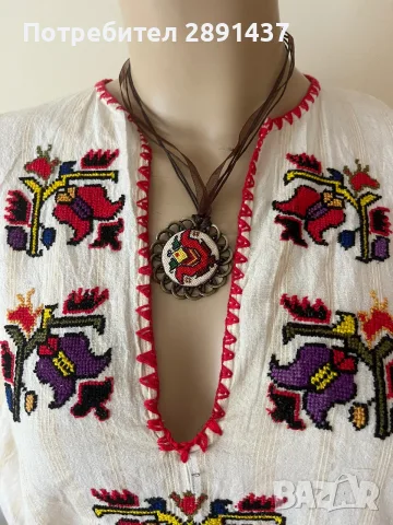Колие ръчна бродерия 15 €, снимка 2 - Бижутерийни комплекти - 56090336