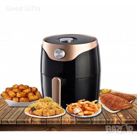 Фритюрник Без Мазнина Еър Фрайър 4,5л Уред За Здравословно Готвене С Горещ Въздух Air Fryer 4.5L, снимка 5 - Фритюрници - 38091072