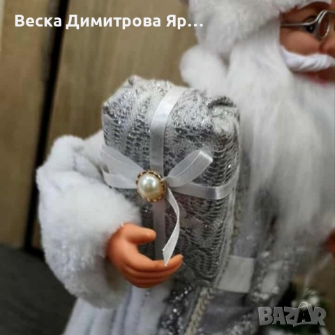 Дядо Коледа в сребристо – празнична фигура, която носи магия и уют у дома (50 / 70 / 90 см), снимка 10 - Декорация за дома - 52774436