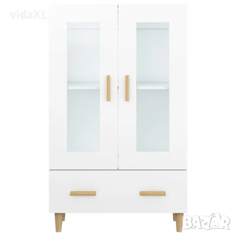 vidaXL Висок шкаф, бял, 70x31x115 см, инженерно дърво, снимка 5 - Бюфети - 56148041