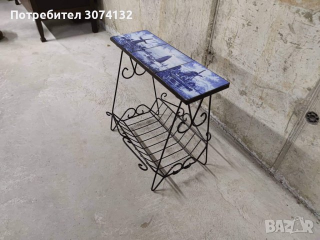 Помощна масичка с плочки в ретро стил, снимка 2 - Маси - 38039575