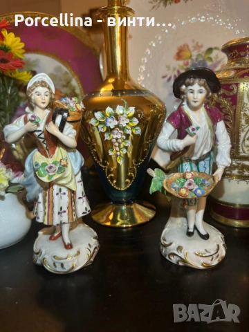 Sitzendorf Germany  “ Цветарите” класически немски фигури от средата на 20 век, невероятно качество 