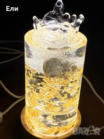 Авангардна декоративна лампа с монета от 1 лев във водата, снимка 8 - Декорация за дома - 52595104
