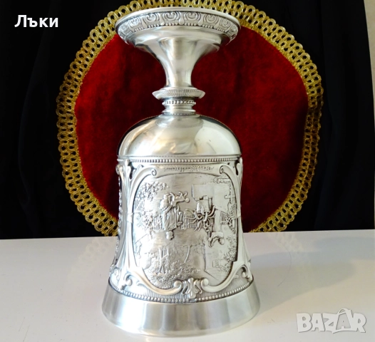 Величествен калаен бокал,чаша от калай 600 мл.,WMF. , снимка 9 - Антикварни и старинни предмети - 51446715