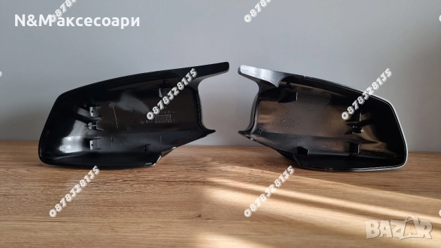 Капаци огледала BMW F10 F11 F18 preface черен гланц M Style щипки, снимка 2 - Аксесоари и консумативи - 54334425