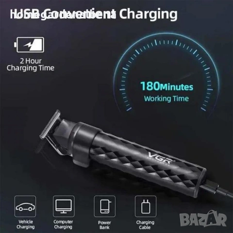 Водоустойчива професионална машинка за подстригване VGR V-170, снимка 3 - Тримери - 54076363