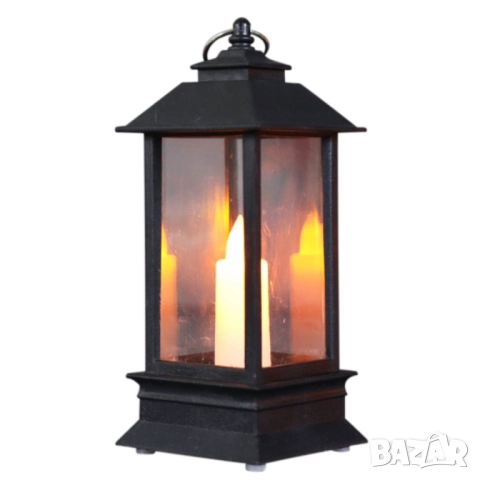 Висяща декоративна лампа тип фенер със свещ на батерии , снимка 3 - Декорация за дома - 51992545