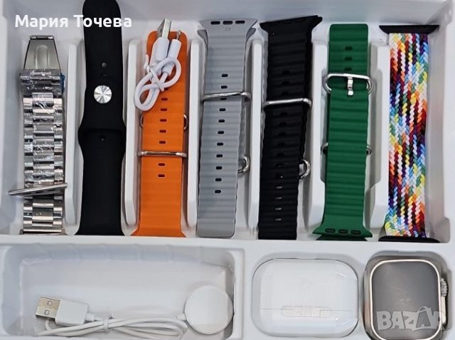 Смарт часовник P9 със слушалки и 7 различни каишки, снимка 3 - Дамски - 42792023