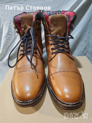 Удобни мъжки боти от естествена кожа Paul Vesterbro №44, снимка 2 - Мъжки боти - 52522891