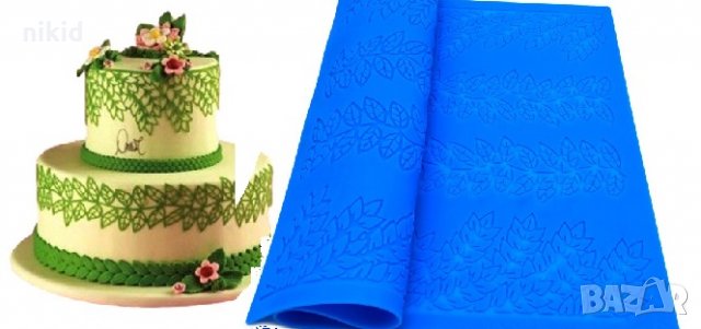 4 реда листа грамадна дантела килим подложка силиконов молд форма за украса торта гъмпейст захарна