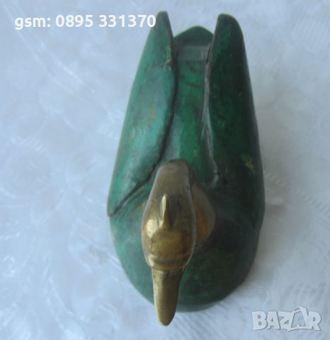 Фигури метал - патка бронз и дърво, антика птица, мишок мишка котка и лъв, снимка 3 - Статуетки - 40211635