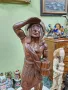 Голяма антикварна колекционерска дървена фигура статуетка , снимка 6