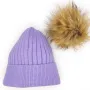 Зимна дамска шапка в лилаво с подплата и пух от естествен косъм Код на продукта:DASH-02-093, снимка 2