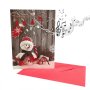 4245 Музикална коледна картичка с червен плик Merry Christmas, снимка 1