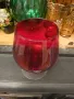 Ваза ниска тип чаша италианска фин червен  кристал , снимка 3