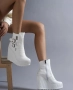 Боти на платформа - бяла кожа, снимка 6