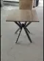 Дървена маса с метален крак, снимка 1