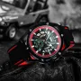 Мъжки часовник 8282с1 механичен двуцветна силиконова каишка черно и червено, снимка 1
