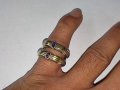 Сребърен пръстен 975 с 18 С злато, снимка 3
