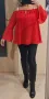 Червена риза с отворени рамене, снимка 4