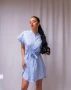 Ежедневна синя рокля с коланче, снимка 2