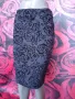 Тъмно лилава еластична пола до коляното на черно цветя Л, снимка 5