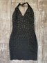 Черна бандажна къса рокля с камъни сваровски-Swarovski Crystal, снимка 4