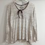 Маркова еластична ефектна и нежна блузка с вързалки, снимка 1 - Блузи с дълъг ръкав и пуловери - 30542677