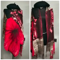Луксозен комплект съдържащ : Кашмирен шал, елегантни ръкавици , барета и подарък брошка, снимка 4 - Шалове - 38968876