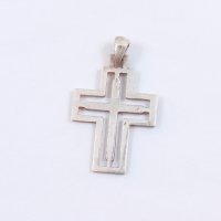 сребърна висулка кръст 48854-3, снимка 2 - Колиета, медальони, синджири - 39929314
