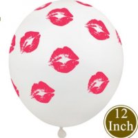 устни целувки бял Обикновен надуваем латекс латексов балон, снимка 1 - Други - 30732843
