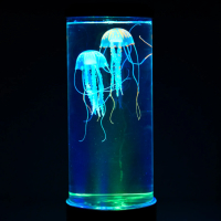 LED нощна лампа аквариум с две медузи, 16 цвята и дистанционно, снимка 4 - Настолни лампи - 44782369