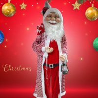Голям декоративен Дядо Коледа с лампа, снимка 1 - Декорация за дома - 42910689