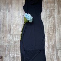 Дълга елегантна еластична спортно елегантна рокля трико с качулка , снимка 6 - Рокли - 39403215