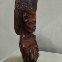 Стара дървена статуетка, снимка 5 - Други ценни предмети - 44251918