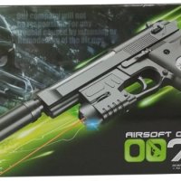 Еърсофт играчка пистолет с лазер и сачми - 007A AIRSOFT, снимка 4 - Други - 44212612