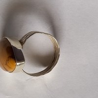 Пръстен сребро проба 925 с мокаит,  кианит, снимка 6 - Пръстени - 21216734