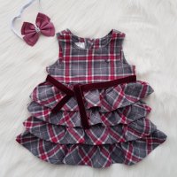 Карирана рокля H&M за бебе 6 месеца, снимка 8 - Бебешки рокли - 38915742