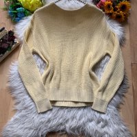 Бледо жълт пуловер FB sister, снимка 1 - Блузи с дълъг ръкав и пуловери - 39459988