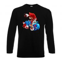 Мъжка тениска Mario Zombie VS Sonic Zombie Игра,Изненада,Подарък,Празник,Повод, снимка 2 - Тениски - 37238486