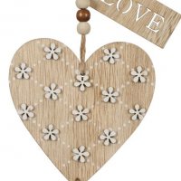 Декоративно висящо сърце дърво,10x10x50 см , снимка 1 - Романтични подаръци - 39450615