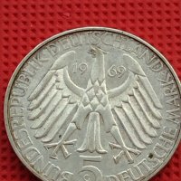 Сребърна монета 5 дойче марки 1969г. 150г. От рождението на Теодор Фонтани 39628, снимка 5 - Нумизматика и бонистика - 42756115