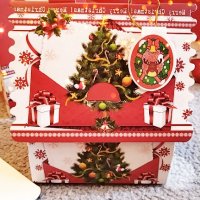 Луксозни подаръчни коледни кутии с чорапи дамски детски мъжки кутия подарък коледа елха памук , снимка 14 - Коледни подаръци - 38276866