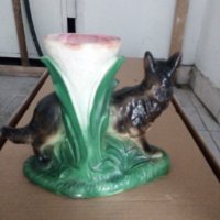 Керамична ваза куче , снимка 2 - Антикварни и старинни предмети - 34422971
